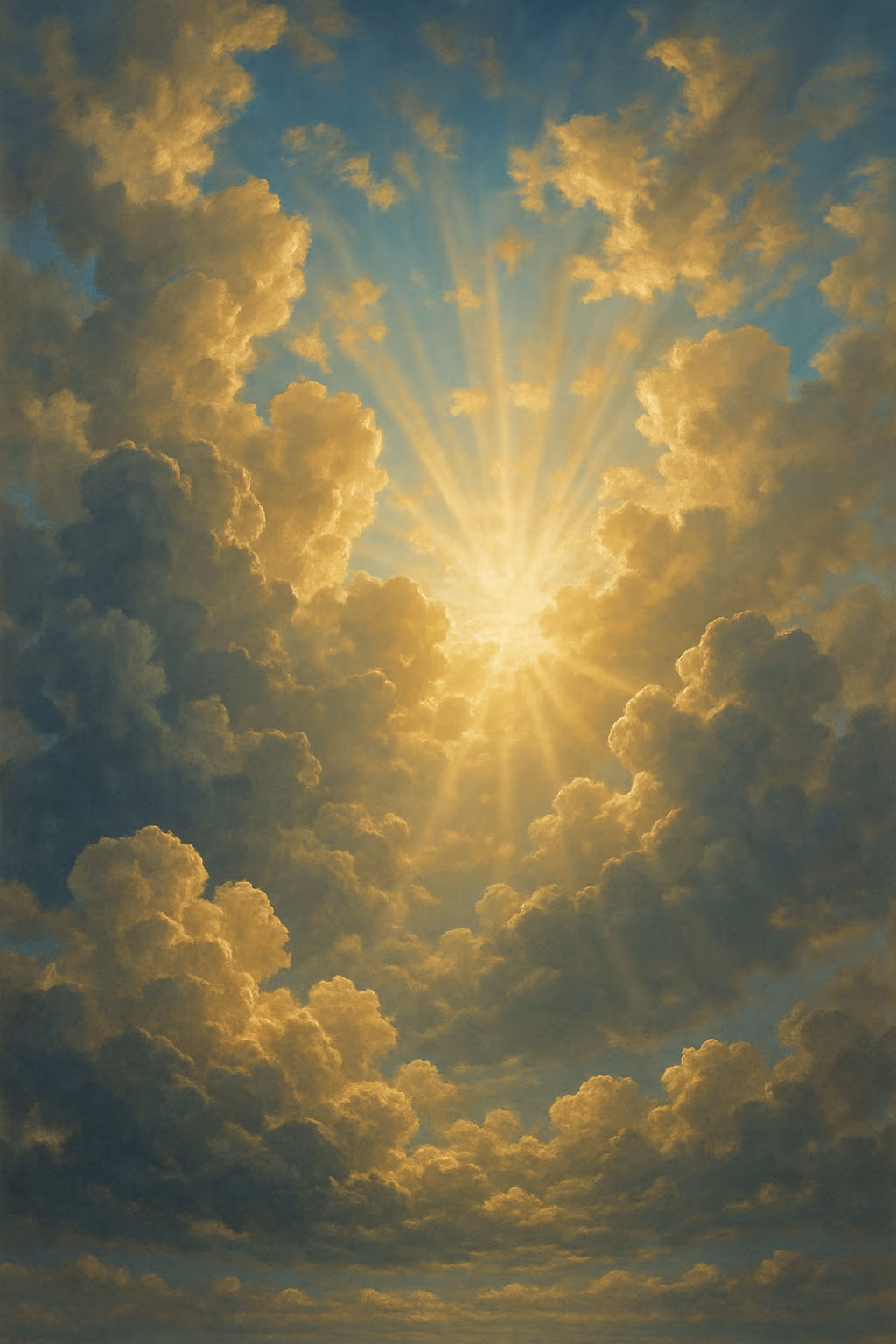 Nubes en el cielo con luz del sol