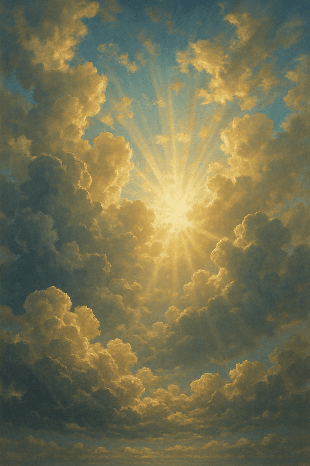 Nubes en el cielo con luz del sol